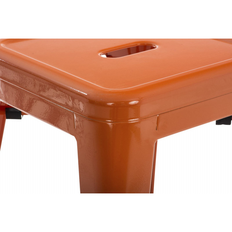 Tabouret bas style industriel en Métal Orange Kormack - 5