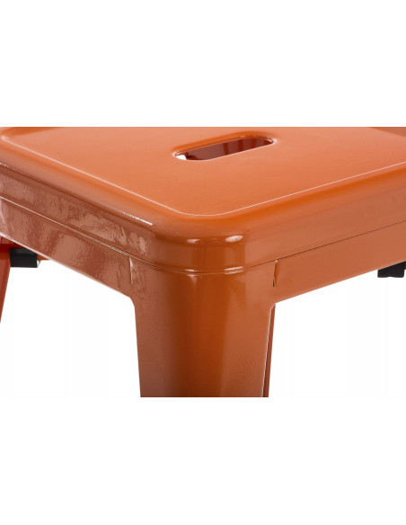Tabouret bas style industriel en Métal Orange Kormack - 5