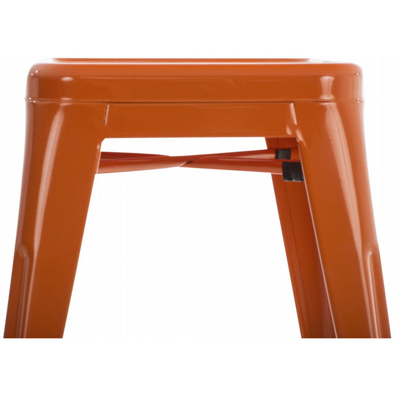 Tabouret bas style industriel en Métal Orange Kormack - 6