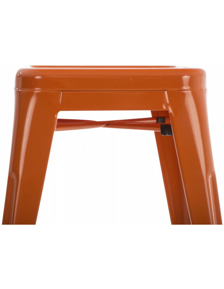 Tabouret bas style industriel en Métal Orange Kormack - 6