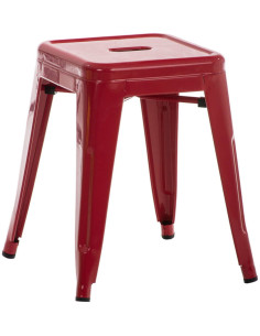 Tabouret bas style industriel en Métal Rouge Kormack - 1