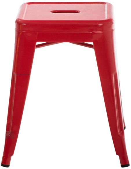 Tabouret bas style industriel en Métal Rouge Kormack - 2