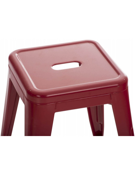 Tabouret bas style industriel en Métal Rouge Kormack - 3