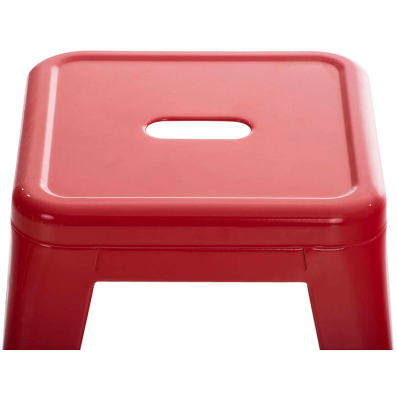 Tabouret bas style industriel en Métal Rouge Kormack - 4