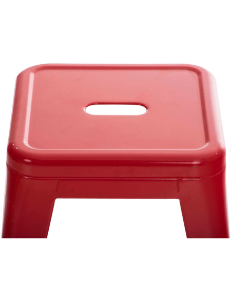 Tabouret bas style industriel en Métal Rouge Kormack - 4