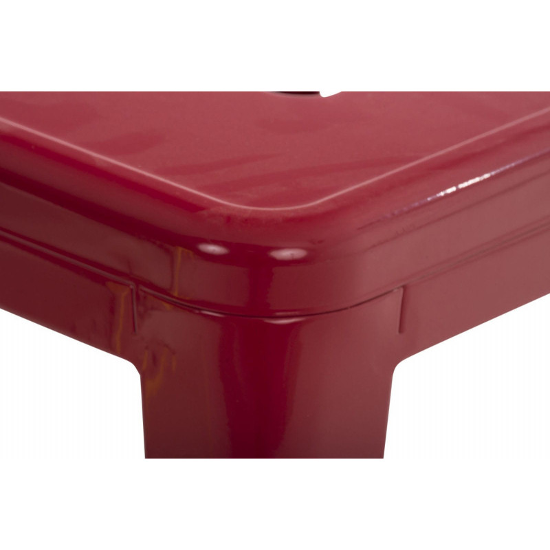 Tabouret bas style industriel en Métal Rouge Kormack - 5