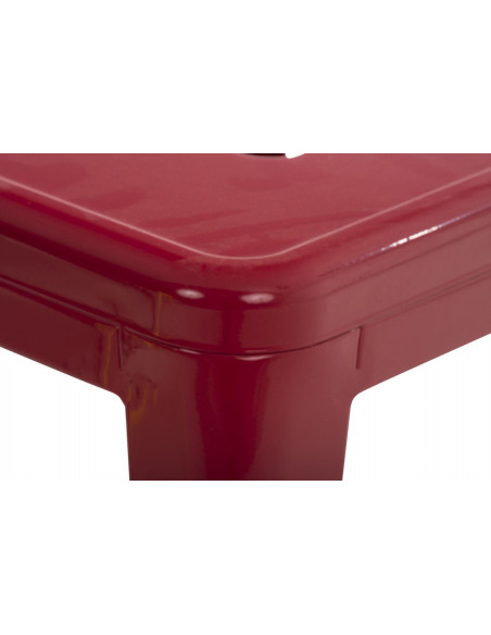 Tabouret bas style industriel en Métal Rouge Kormack - 5
