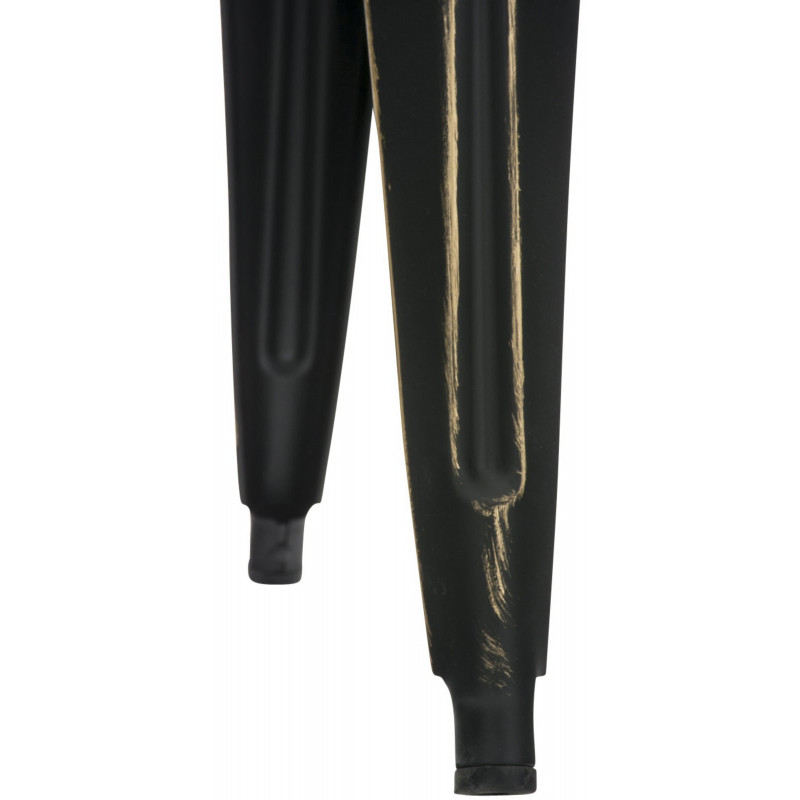 Tabouret bas style industriel en Métal Noir Doré Kormack - 5