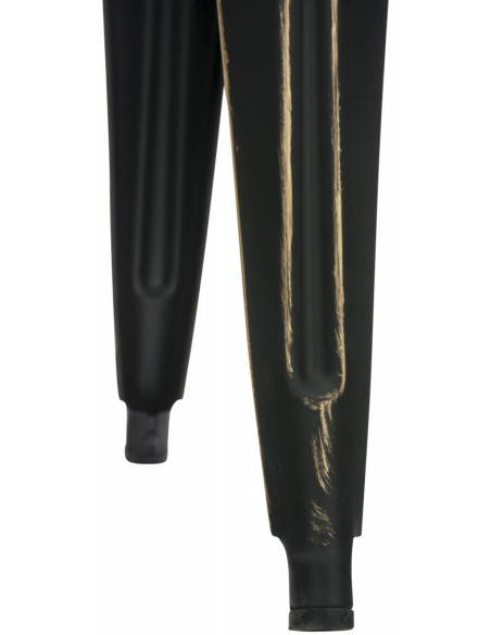 Tabouret bas style industriel en Métal Noir Doré Kormack - 5