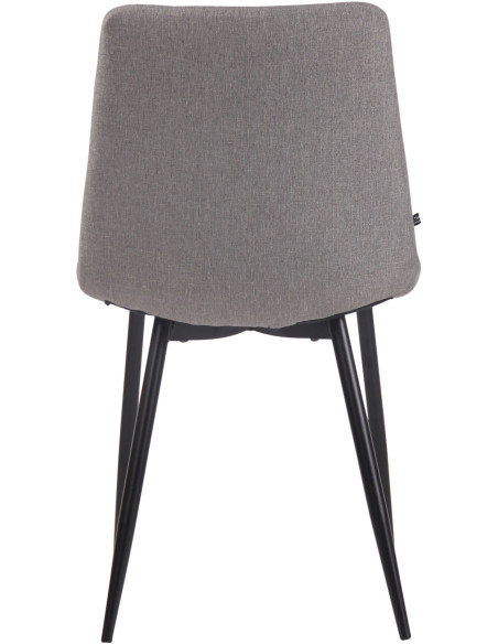 Chaise moderne en Tissu Gris clair Motif losange Métal Noir Mat Maxine - 5