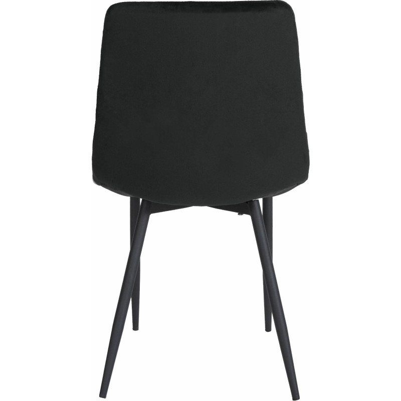 Chaise moderne en Velours Noir Motif losange Métal Noir Mat Maxine - 5
