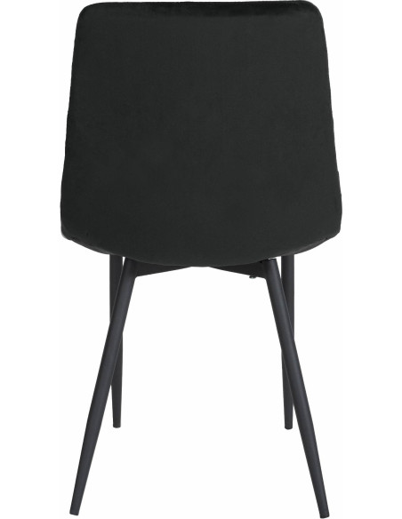 Chaise moderne en Velours Noir Motif losange Métal Noir Mat Maxine - 5