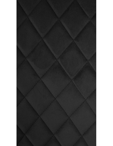 Chaise moderne en Velours Noir Motif losange Métal Noir Mat Maxine - 7