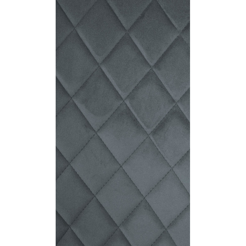 Chaise moderne en Velours Gris foncé Motif losange Métal Noir Mat Maxine - 7