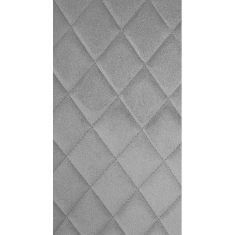 Chaise moderne en Velours Gris clair Motif losange Métal Noir Mat Maxine - 7