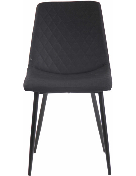 Chaise moderne en Tissu Noir Motif losange Métal Noir Mat Maxine - 2