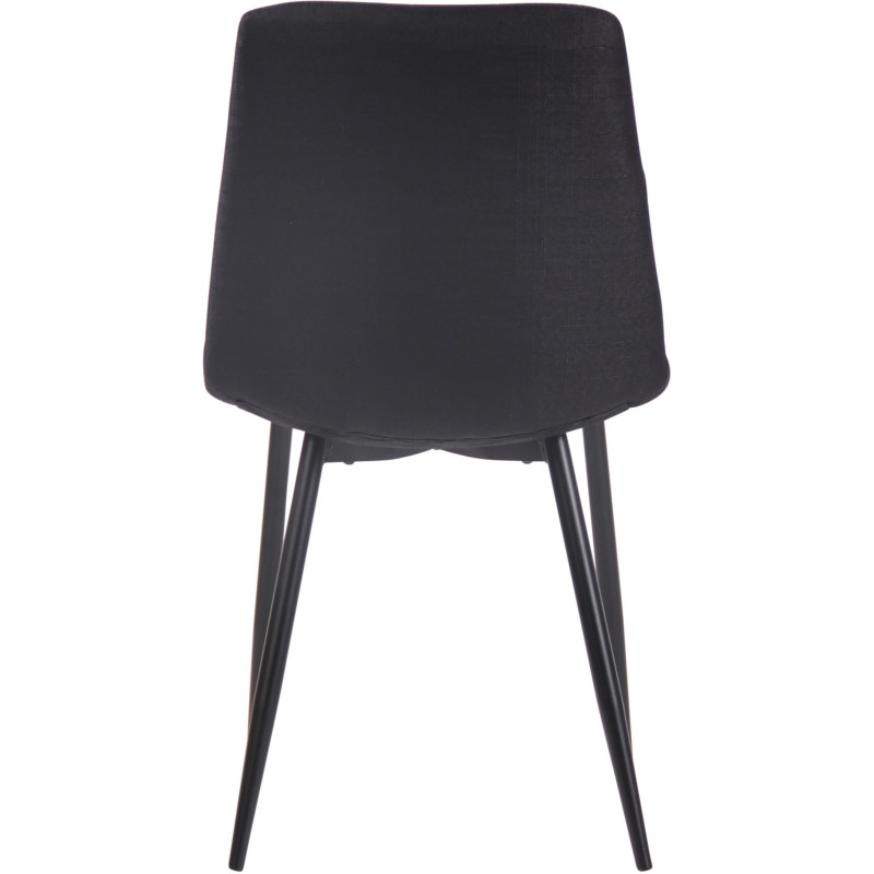 Chaise moderne en Tissu Noir Motif losange Métal Noir Mat Maxine - 5