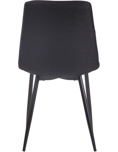 Chaise moderne en Tissu Noir Motif losange Métal Noir Mat Maxine - 5