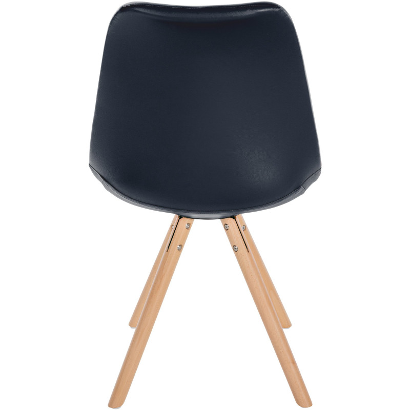 Chaise moderne scandinave en Polyuréthane Noir Bois Naturel Kalia - 4