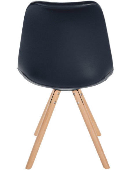 Chaise moderne scandinave en Polyuréthane Noir Bois Naturel Kalia - 4