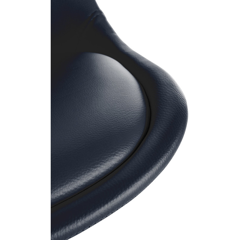 Chaise moderne scandinave en Polyuréthane Noir Bois Naturel Kalia - 6