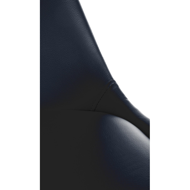 Chaise moderne scandinave en Polyuréthane Noir Bois Naturel Kalia - 7