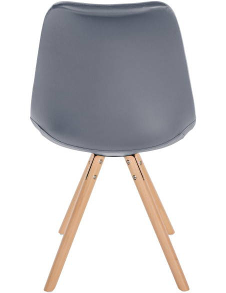 Chaise moderne scandinave en Polyuréthane Gris Bois Naturel Kalia - 4