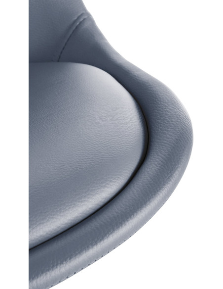 Chaise moderne scandinave en Polyuréthane Gris Bois Naturel Kalia - 6