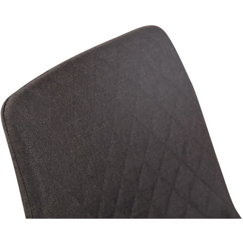 Chaise moderne en Tissu Gris foncé Motif losange Métal Noir Mat Maxine - 5