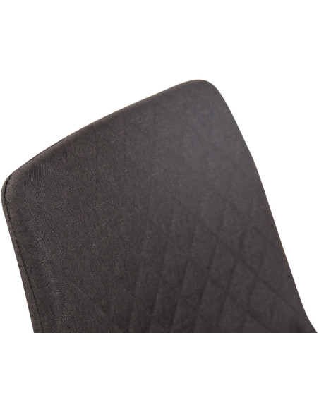 Chaise moderne en Tissu Gris foncé Motif losange Métal Noir Mat Maxine - 5