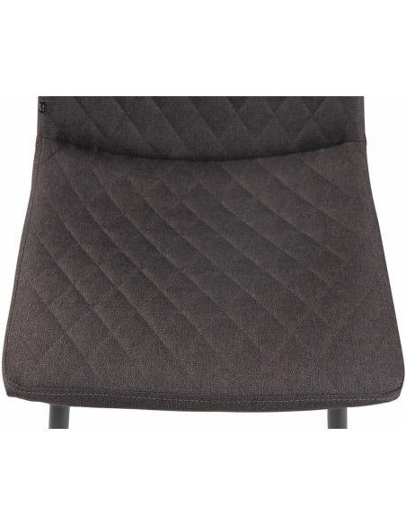 Chaise moderne en Tissu Gris foncé Motif losange Métal Noir Mat Maxine - 6