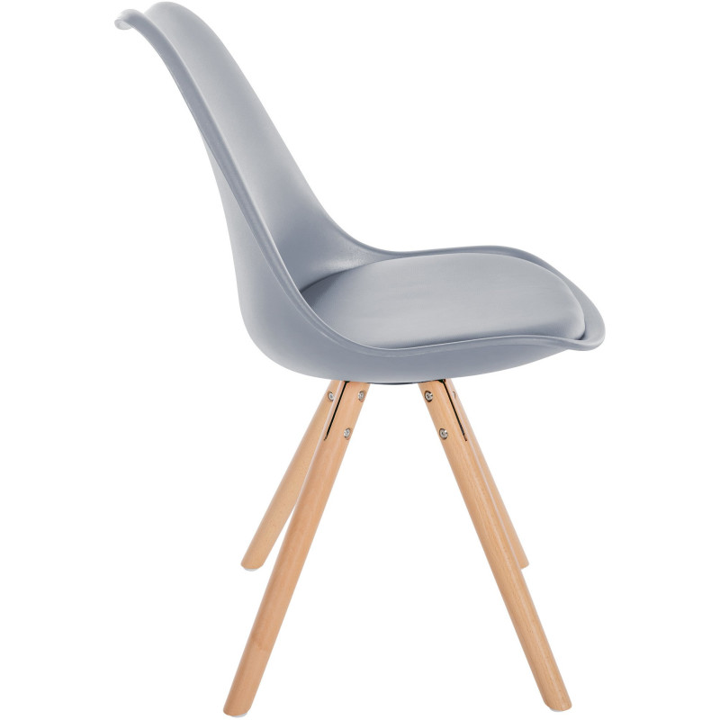 Chaise moderne scandinave en Polypropylène Polyuréthane Gris Bois Naturel Kalia - 3