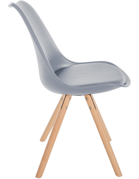 Chaise moderne scandinave en Polypropylène Polyuréthane Gris Bois Naturel Kalia - 3