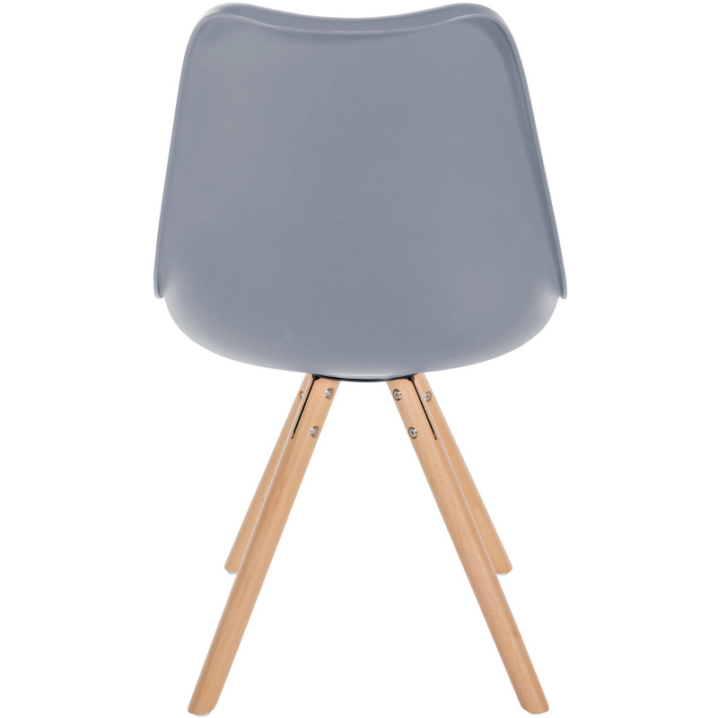 Chaise moderne scandinave en Polypropylène Polyuréthane Gris Bois Naturel Kalia - 4