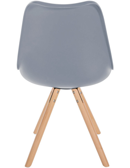 Chaise moderne scandinave en Polypropylène Polyuréthane Gris Bois Naturel Kalia - 4