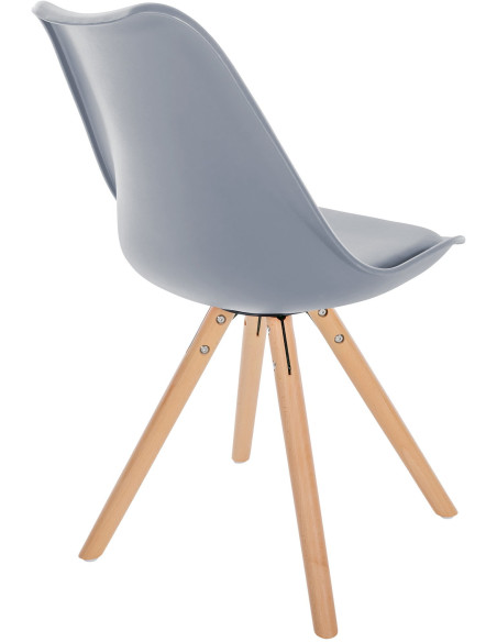 Chaise moderne scandinave en Polypropylène Polyuréthane Gris Bois Naturel Kalia - 5