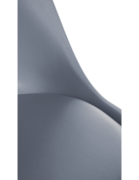 Chaise moderne scandinave en Polypropylène Polyuréthane Gris Bois Naturel Kalia - 7