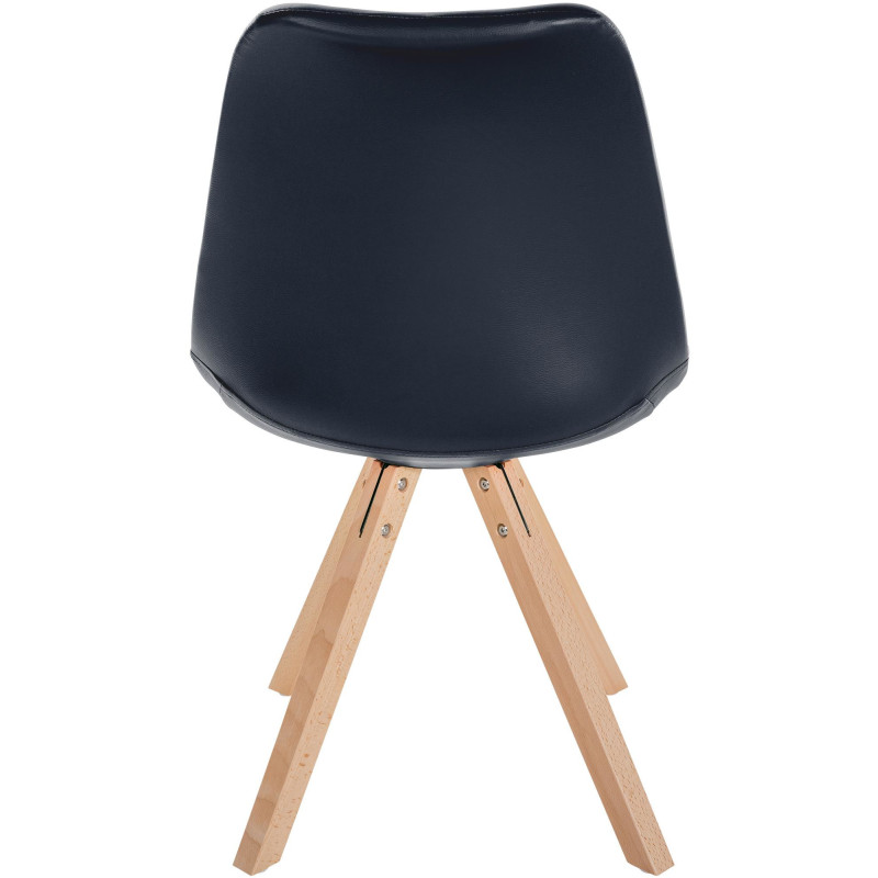 Chaise moderne scandinave en Polyuréthane Noir Bois Naturel Jayana - 4