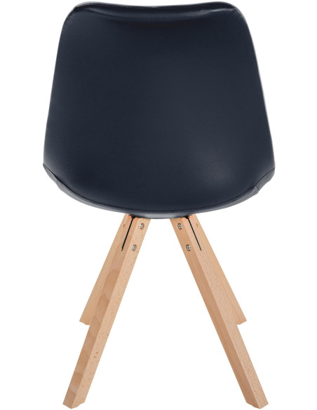 Chaise moderne scandinave en Polyuréthane Noir Bois Naturel Jayana - 4