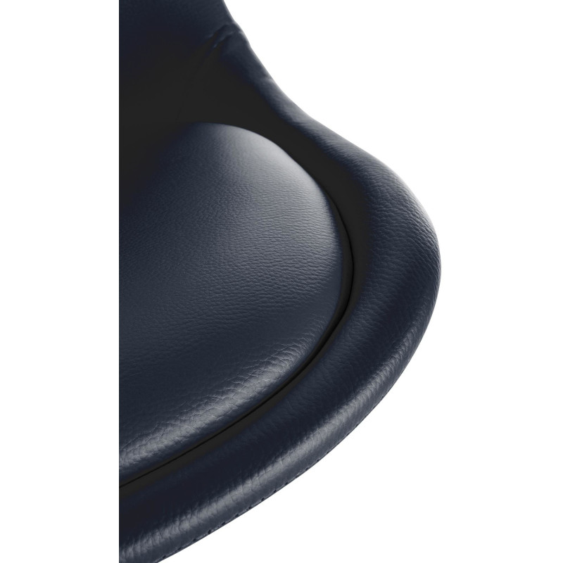 Chaise moderne scandinave en Polyuréthane Noir Bois Naturel Jayana - 6