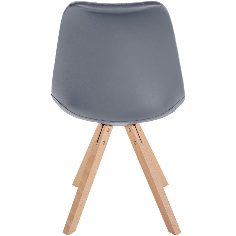 Chaise moderne scandinave en Polyuréthane Gris Bois Naturel Jayana - 4