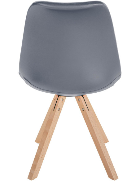 Chaise moderne scandinave en Polyuréthane Gris Bois Naturel Jayana - 4