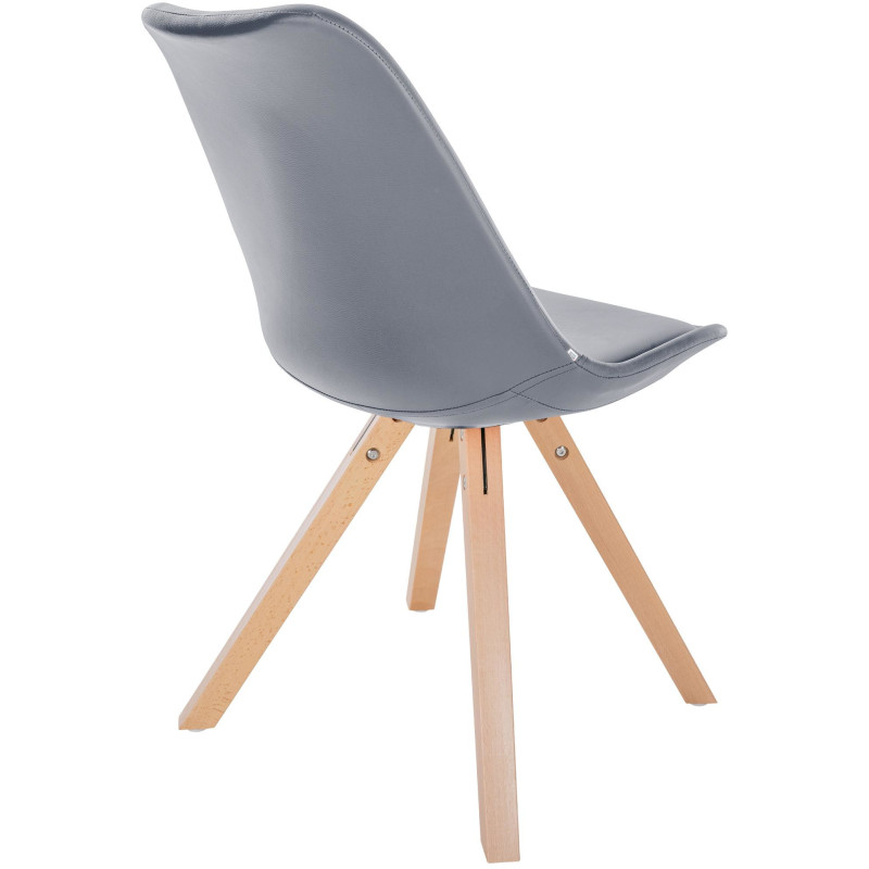 Chaise moderne scandinave en Polyuréthane Gris Bois Naturel Jayana - 5