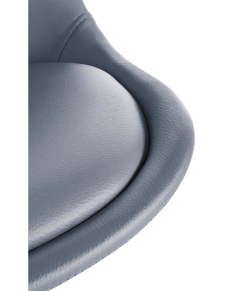 Chaise moderne scandinave en Polyuréthane Gris Bois Naturel Jayana - 6