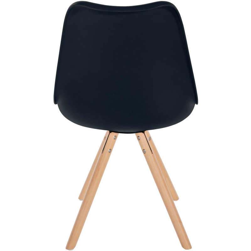 Chaise moderne scandinave en Polypropylène Polyuréthane Noir Bois Naturel Kalia - 4