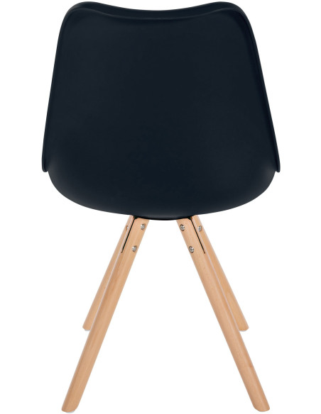 Chaise moderne scandinave en Polypropylène Polyuréthane Noir Bois Naturel Kalia - 4