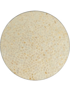 Plat Rond Nuye en Papier Coquillage Crème - 1 2