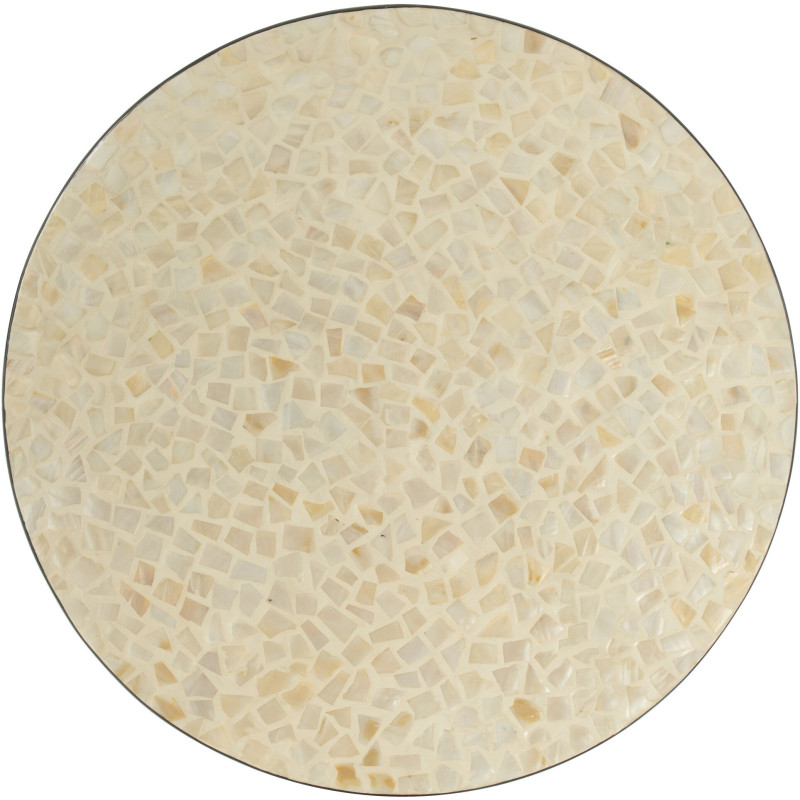 Plat Rond Nuye en Papier Coquillage Crème - 2