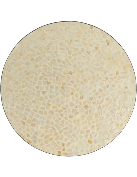 Plat Rond Nuye en Papier Coquillage Crème - 2