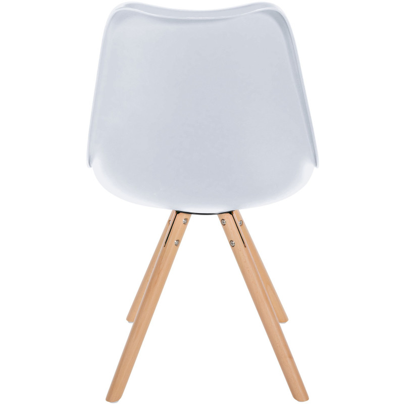 Chaise moderne scandinave en Polypropylène Polyuréthane Blanc Bois Naturel Kalia  - 4